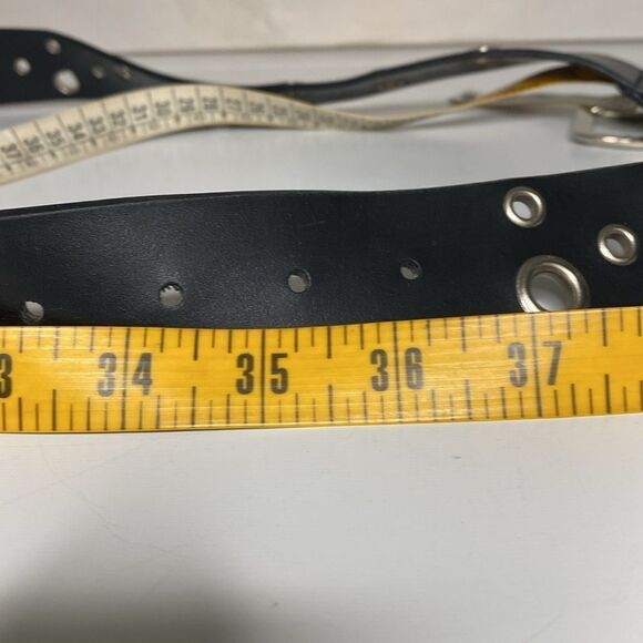 PARIS BLUES Black Leather Rivet Belt - Picture 5 of 8
